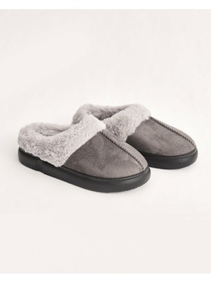 Chirpy Kadın Antrasit Kürklü Kışlık Ev Içi Ayakkabı - Fuzzy-A