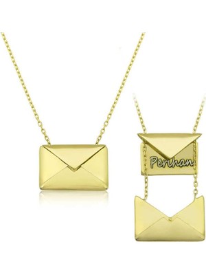 cleovibe Gümüş Gold Sevgiliye Mektup Bayan Kolye