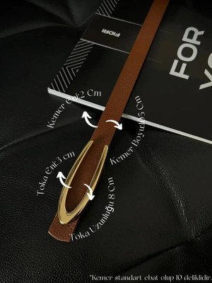 Fiori Uzun Tokalı Ince Kadın Kemeri, Ceket Kemeri, Gömlek Kemeri, Elbise Kemeri