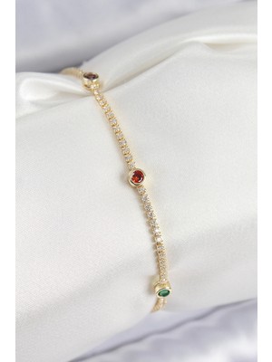 Belle Fusion Bfs Pirinç Zirkon Taşlı Asorti Model Gold Renk Kadın Bilekilk