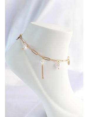 Belle Fusion Bfs 316L Çelik Gold Renk Kalp Detaylı Sallantılı Halhal