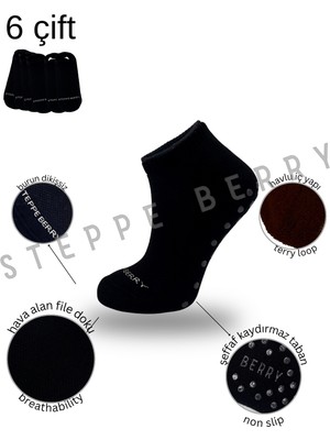 Steppe Berry 6'lı Kadın Pilates Yoga Çorabı