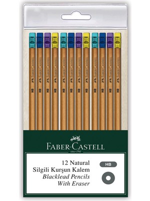 Faber-Castell Naturel Silgili Kurşun Kalem 12'li