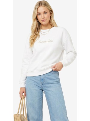 Rays 1984 Bisiklet Yaka Sweat Ekru