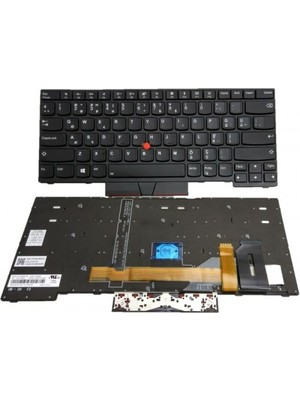 Nion Lenovo Thinkpad T490 T495 Uyumlu Notebook Klavye (Siyah Aydınlatmalı Q Tr Sticker Uygulanmış)