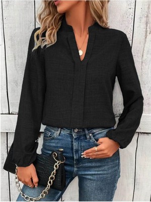 byasafkids Kadın Uzun Kollu Hakim Yaka Bluz