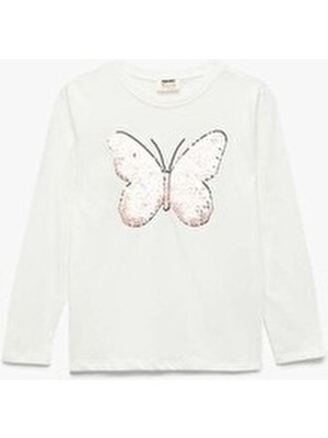 Koton Kız Çocuk Tshırt Ls (Aw 25) Günlük Stil Grafik Desenli Tayt Kesim