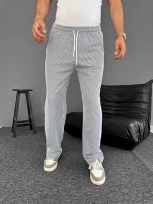 byasafkids Su Yolu Çizgili Cepli Pantalon - Gri