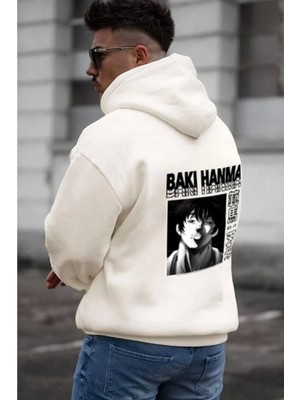 byasafkids Erkek Baskılı Kapüşonlu ve Kordon Ipli Sweat - Beyaz