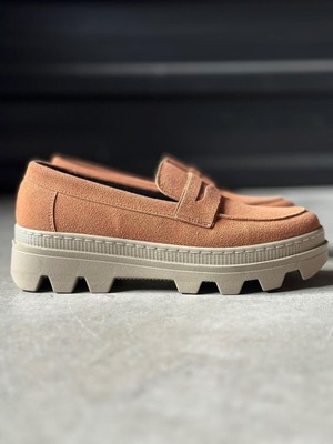 Seçkin Trend Yüksek Taban Klasik Ayakkabı  Taba Süet