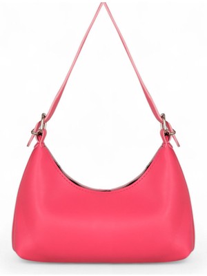 Tonny Black Kadın Fuşya Suni Deri Baget El ve Omuz Çantası