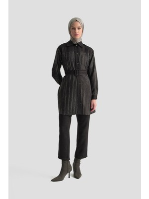 Armine Trend Dokuma Pullu Garnili Pantolonlu İkili Takım Antrasit 25KT664