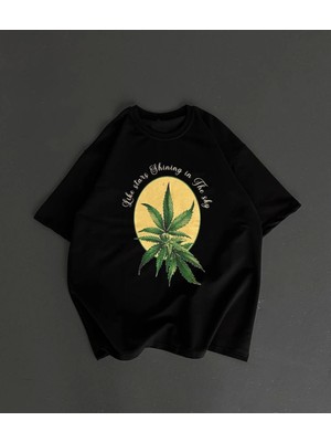 byasafkids Ön ve Arka Baskılı Oversize Bisiklet Yaka T-Shirt- Siyah