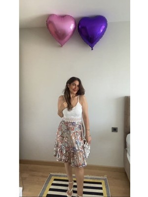 Kadın Askılı V Yakalı Üst Dantel Alt Süprem Mini Elbise