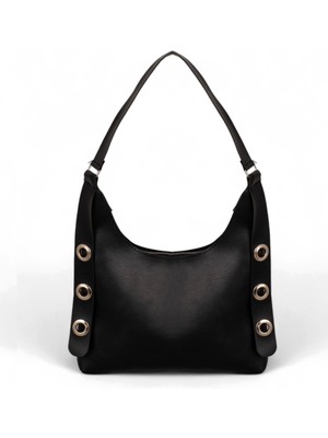 Tonny Black Kadın Siyah Tek Bölmeli Baget Kol ve Omuz Çantası