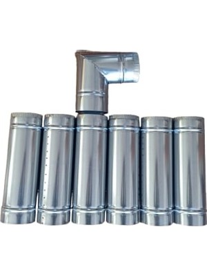 Özsal Pelet Soba Borusu- Güveç Soba Borusu 10 cm Lik Uzatma Borusu 6 Boru 1dirsek