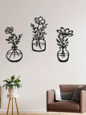 Ahşap Dekoratif Duvar Vazo, Ev, Ofis, Mutfak, Banyo Için 35X15CM