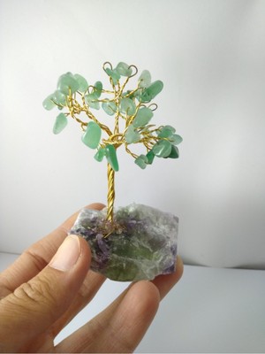 Feyza Design Doğal Aventurin Taşı Hayat Ağacı Biblo, Şifa ve Pozitif Enerji