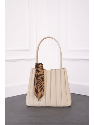 Özüm Takı Çanta Kadın Büyük Boy Kol ve Omuz Çantası Krem Renk