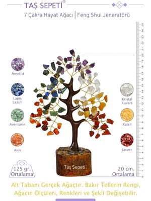 Feyza Design 7 Çakra Kristal Hayat Ağacı, Pozitif Enerji ve Feng Shui Dekorasyon