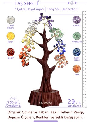Feyza Design 7 Çakra Hayat Ağacı Kristal Enerji Jeneratörü, Pozitiflik ve Huzur Için