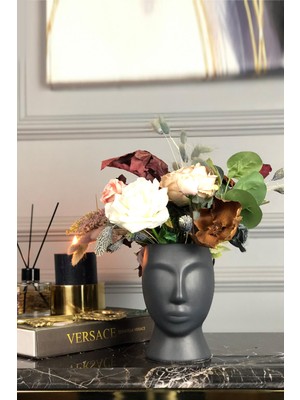 El Yapımı Seramik Vazo, 17 Cm, Modern ve Şık Tasarım