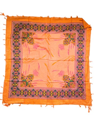 Kızca Hint İpek eşarp turuncu 110 luk