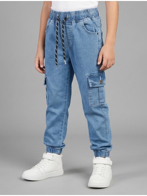 Nawi Erkek Çocuk Beli Lastikli Komando Kot Pantolon