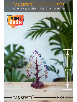 Feyza Design Doğal Taşlı Ağaç Hayat Feng Shui Pozitif Enerji 15 cm