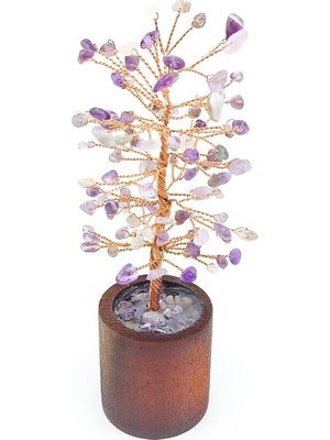Feyza Design Doğal Ametist Taşlı Hayat Ağacı Süsü, Şık ve Enerji Dolu Dekorasyon