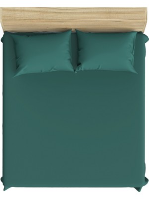 Maki Home %100 Pamuklu Yeşil 160X200+2*(50X70) Çift Kişilik Lastikli Çarşaf ve Yastık Kılıfı