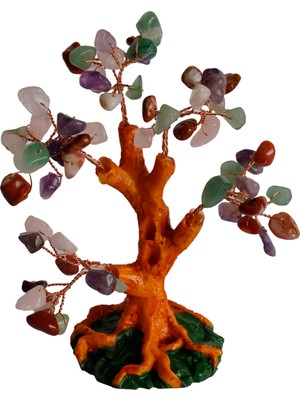 Feyza Design El Yapımı Doğal Taşlı Hayat Ağacı Biblo, Enerjik ve Şık Dekorasyon Parçası