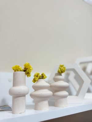 Minimalist 3'lü Vazo Set, Bohem ve Pinterest Tarzı Dekorasyon Objesi