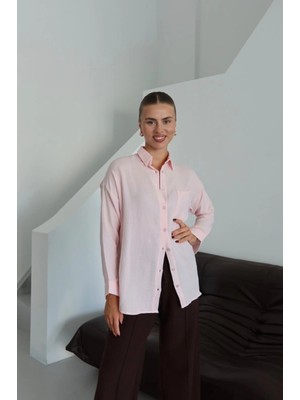 LTG Nova Tek Cepli Müslin Gömlek Pembe Pt