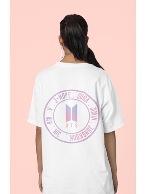 Sevbano Bts J-Hope Suga Jimin Jungkook Sırt Baskılı Unisex Oversize Müzik Grubu Tişört
