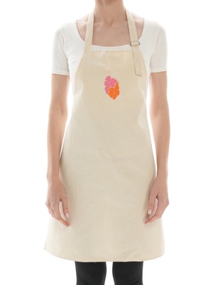 %100 Pamuklu Hambez Yetişkin Mutfak Önlüğü - Nakışlı Çift Kat