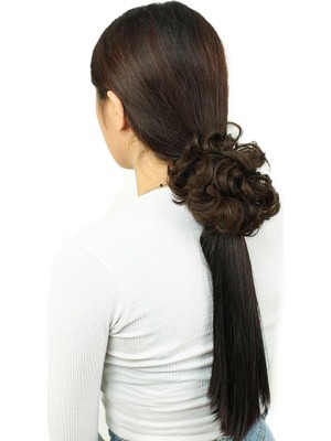 Bilfold Yoğun Saçlı Lastikli Topuz Toka / Kumral