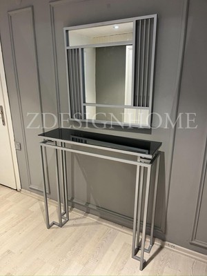 ZDESIGN HOME 80 cm Ayna , 100X30X90 cm Dresuar Gümüş Zdesignhome