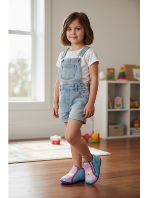 Trendova Frozen Elsa Kız Çocuk Bebek Fermuarlı Ev Ayakkabısı Panduf