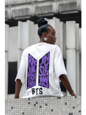 Sevbano Bts Sırt Baskılı Unisex Oversize Müzik Grubu Tişört