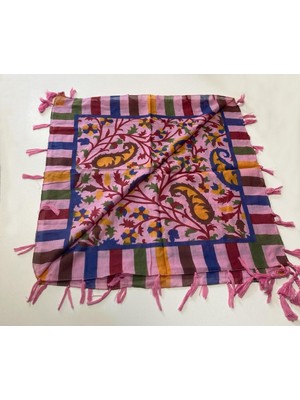 Kızca Hint İpek Eşarp  Pembe