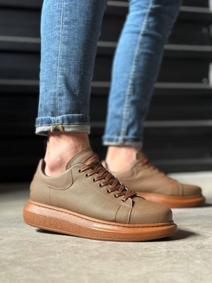 Bilfold Yüksek Taban Günlük Ayakkabı Tırtıklı  Taba