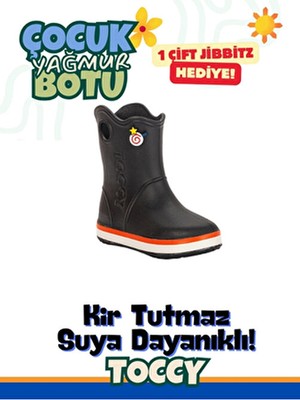 TOCCY Su Geçirmez Yağmur Çizmesi Erkek Çocuk Düz Topuklu Eva Malzeme ile Ultra Konfor
