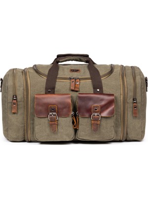 Necati Çanta Çift Körük Kanvas Seyahat ve Spor Çantası