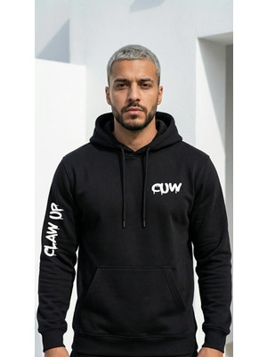 CLAW UP WORK Heavy Oversıze Hoodıe | Blackout Stay Baskılı (Unisex Oversize Kapüşonlu Sweatshirt)