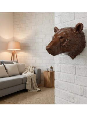 Epilons Ayı Başı Duvar Dekoru Modern Asılabilir Heykel 25X19 cm