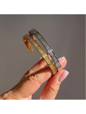 Moderncevher "ayetel Kürsi" Ayet Işlemeli Vıp Premium Kelepçe Seti