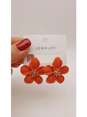 Tılsım Accesories Çiçek Küpe Turuncu