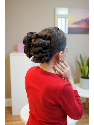 Osha Aksesuar Siyah Taş Motifli Mandal Toka | Büyük Boy Mandal Toka