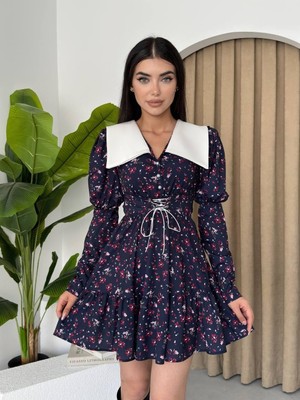 Dua Giyim Dreamy Ip Detaylı Mini Elbise